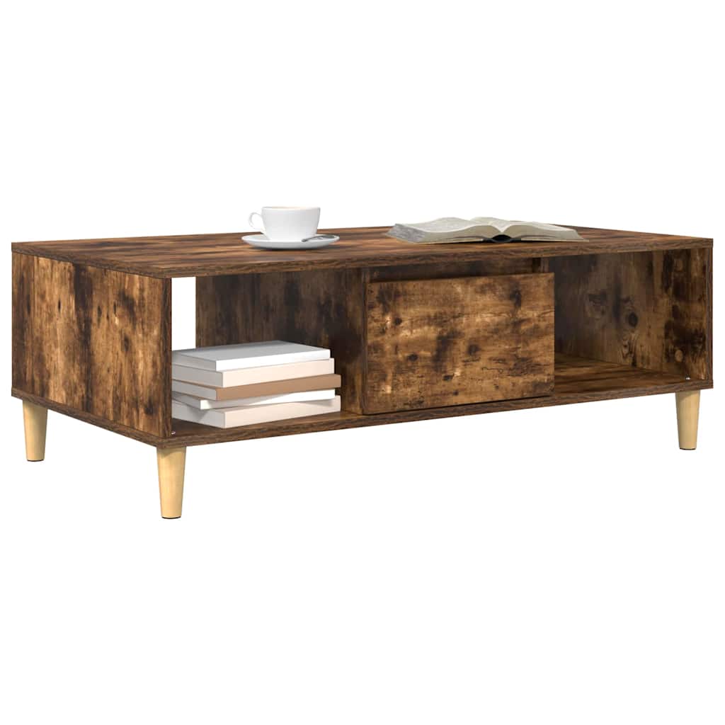 Vidaxl salontafel gerookt eiken 102 x 55 x 35 cm bewerkt hout