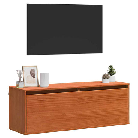 Vidaxl wandkast met plank wasbruin 100 x 30 x 35 cm massief grenenhout