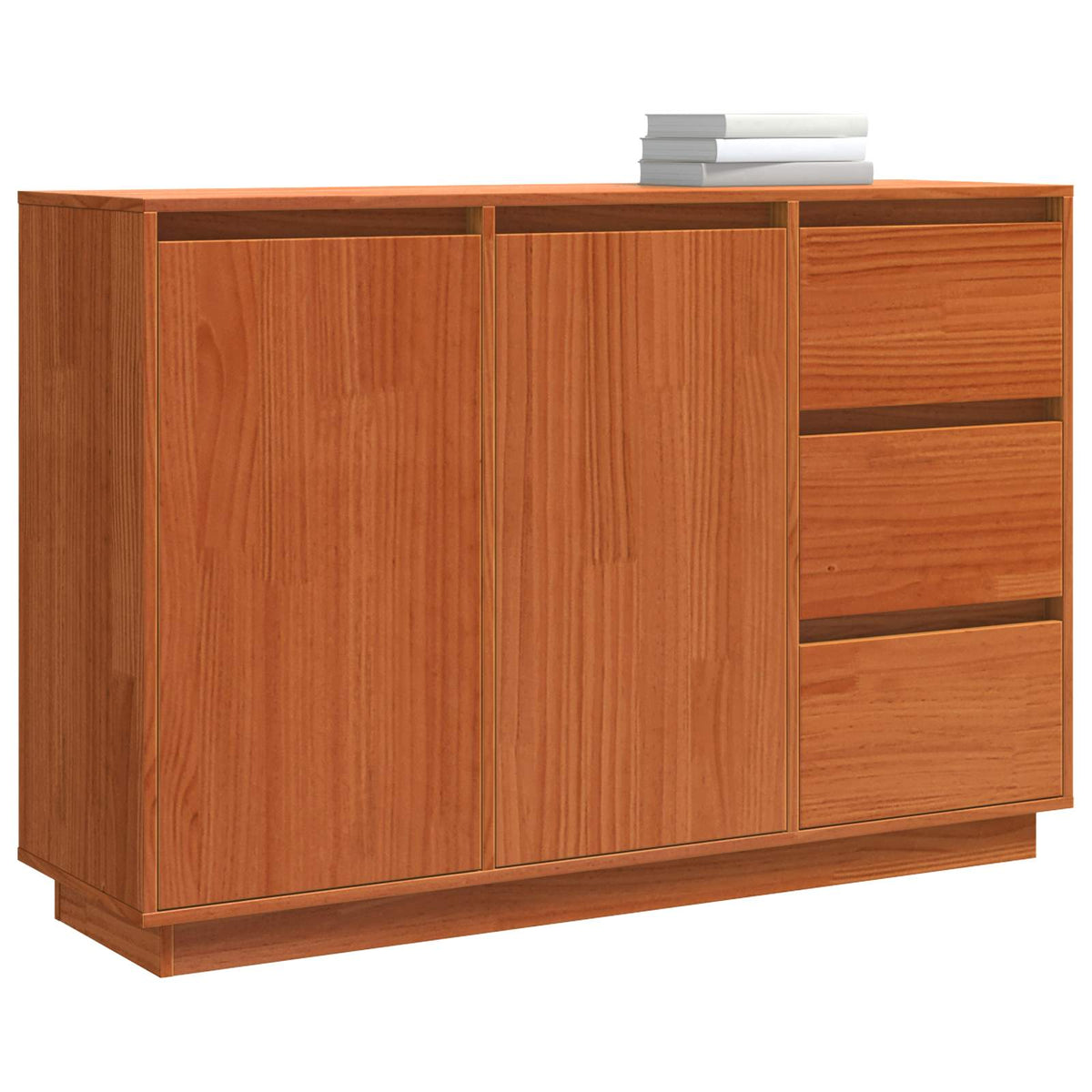 Vidaxl dressoir bruin eiken 111 x 34 x 75 cm massief grenenhout