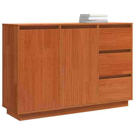 Vidaxl dressoir bruin eiken 111 x 34 x 75 cm massief grenenhout