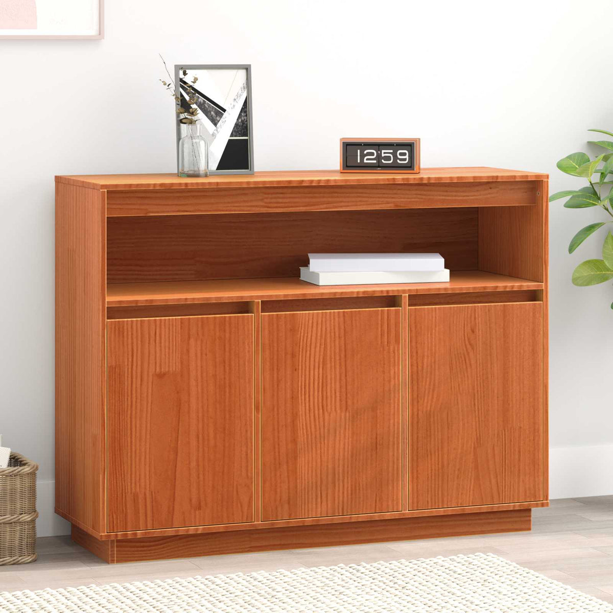 Vidaxl dressoir wasbruin 104,5 x 34 x 80 cm massief grenenhout
