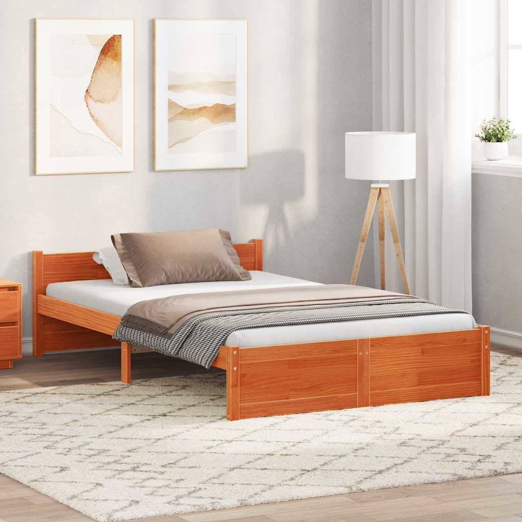 Vidaxl bedframe wasbruin 195,5 x 125,5 x 51 cm massief grenenhout