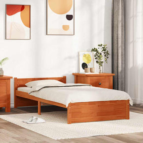 Vidaxl bedframe wasbruin 205,5 x 105,5 x 51 cm massief grenenhout