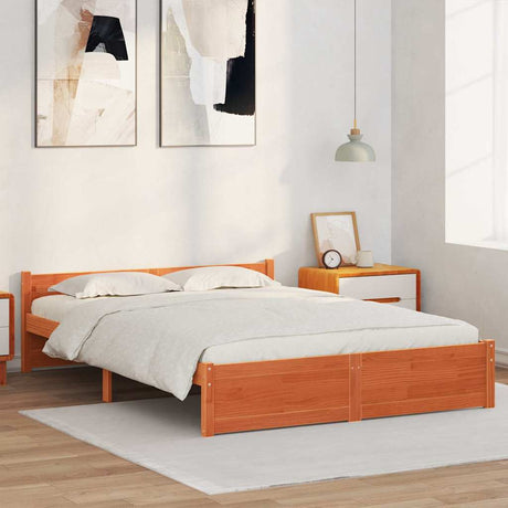 Vidaxl bedframe wasbruin 205,5 x 165,5 x 51 cm massief grenenhout