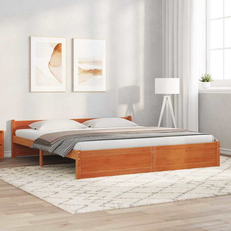 Vidaxl bedframe wasbruin 205,5 x 185,5 x 51 cm massief grenenhout