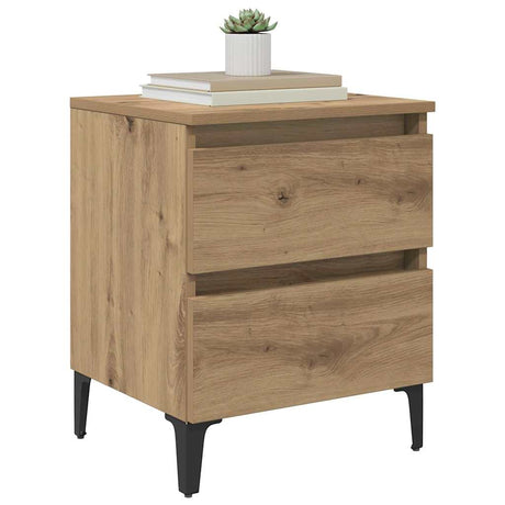 Vidaxl nachtkastje artisan eiken 40 x 35 x 50 cm bewerkt hout