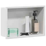 Vidaxl douche niche wit 30 x 20 x 9,5 cm roestvrij staal