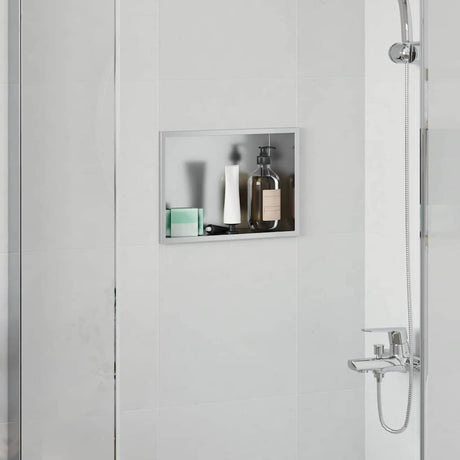 Vidaxl douche niche zilver 30 x 20 x 9,5 cm roestvrij staal