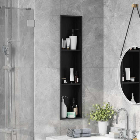 Vidaxl douche niche zwart 90 x 20 x 9,5 cm roestvrij staal