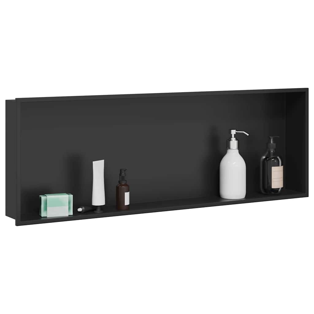 Vidaxl douche niche zwart 90 x 30 x 9,5 cm roestvrij staal