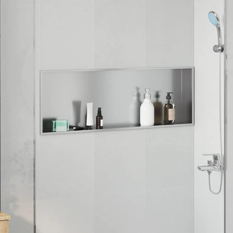 Vidaxl douche niche zilver 90 x 30 x 9,5 cm roestvrij staal