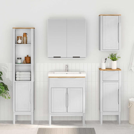 Vidaxl badkamer wandkast floro wit 35 x 30 x 60 cm massief vurenhout