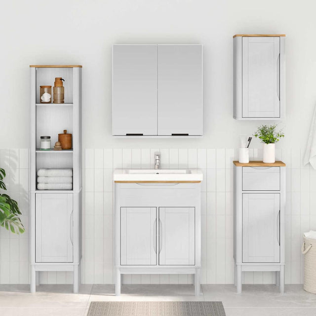 Vidaxl badkamerkast floro wit 35 x 30 x 90 cm massief vurenhout