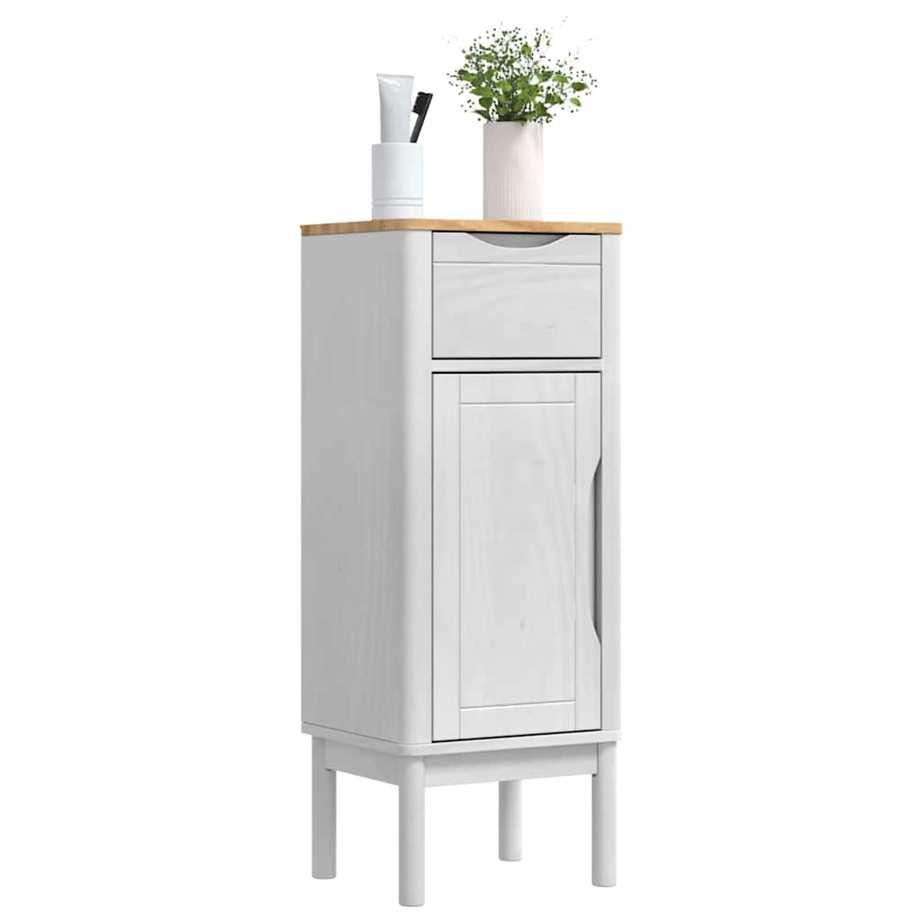 Vidaxl badkamerkast floro wit 35 x 30 x 90 cm massief vurenhout