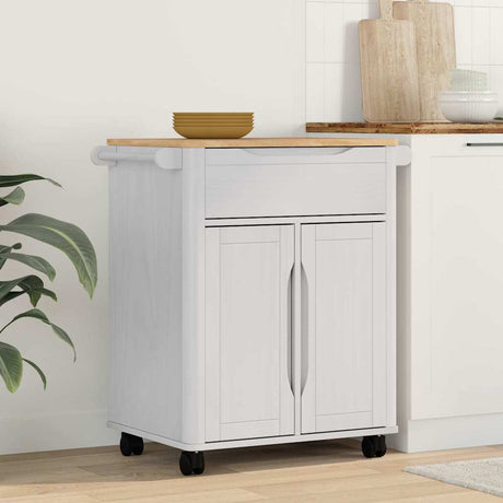 Vidaxl keuken trolley floro wit 72,5 x 45 x 80 cm massief vurenhout