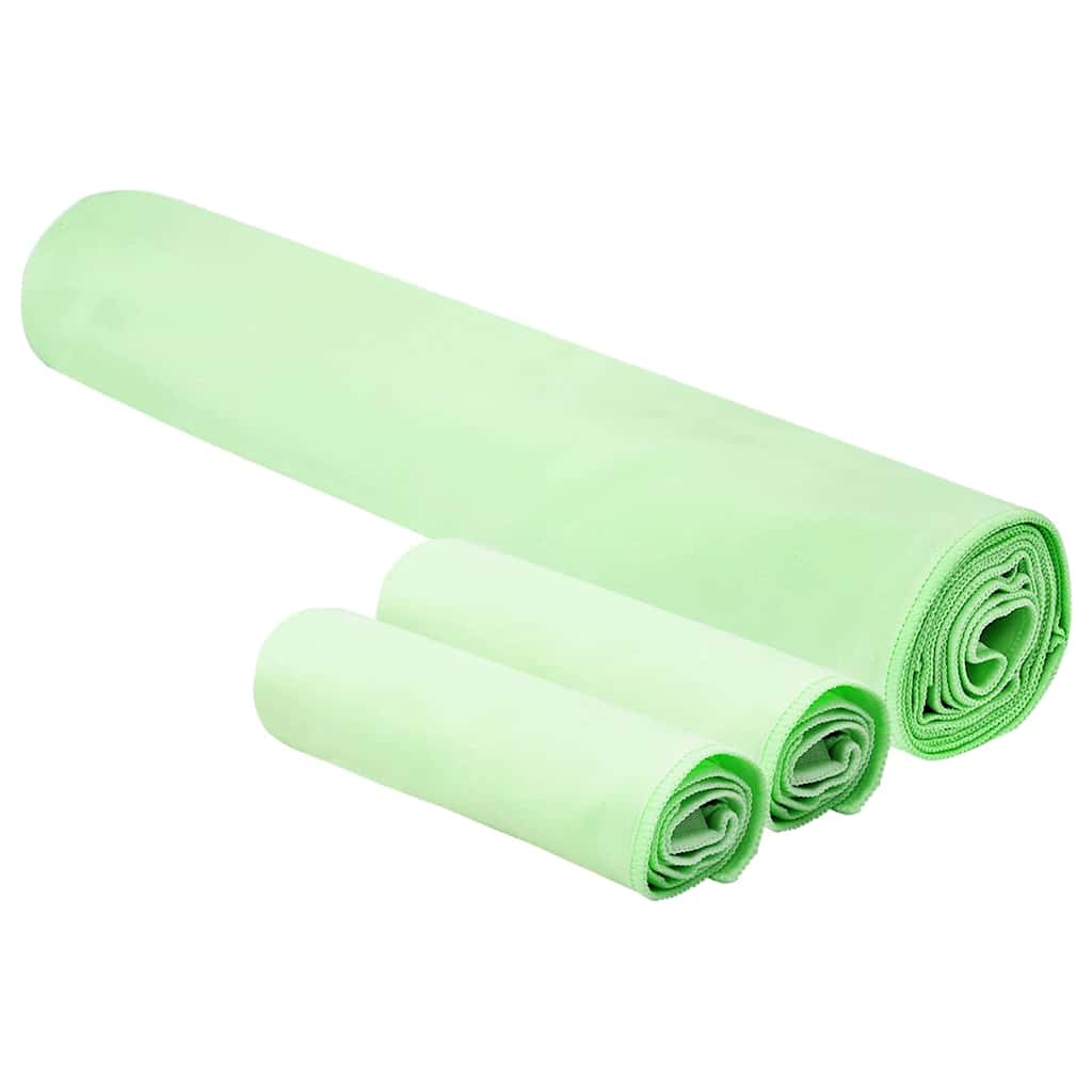 Vidaxl set van sporthanddoeken 3 st groen 210 x 100 cm