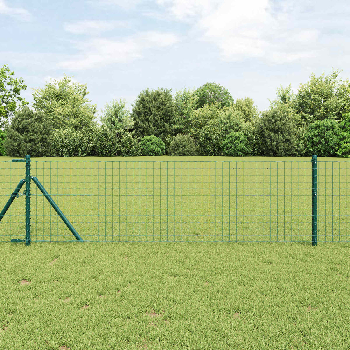 Vidaxl hekpaal 2 st groen 70 cm poedergecoat staal