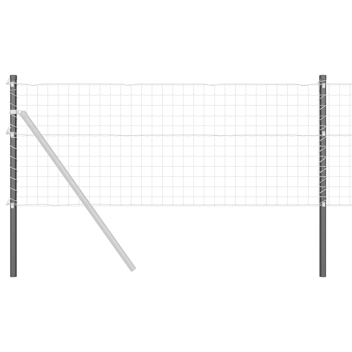 Vidaxl afrasteringspaal 2 pcs grijs 90 cm poedergecoat staal