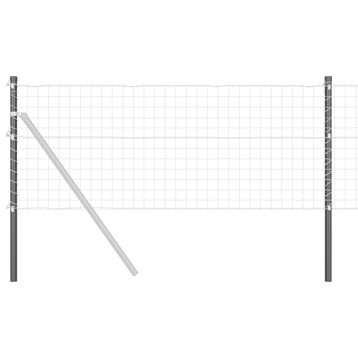 Vidaxl hekpaal 12 st grijs 90 cm poedergecoat staal