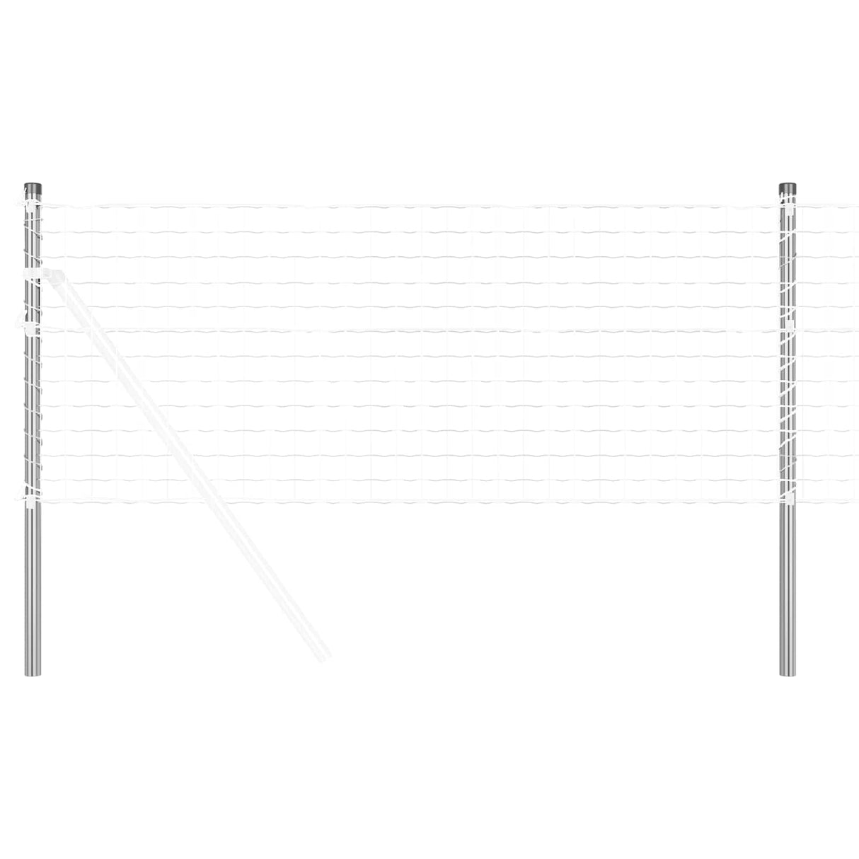 Vidaxl afrasteringspaal 2 pcs zilver 100 cm poedergecoat staal