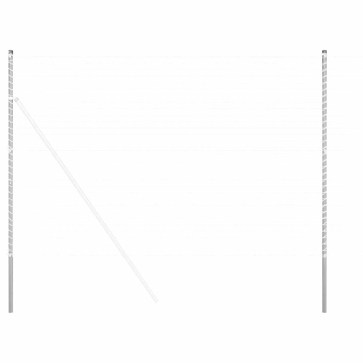 Vidaxl afrasteringspaal 2 pcs zilver poedergecoat staal