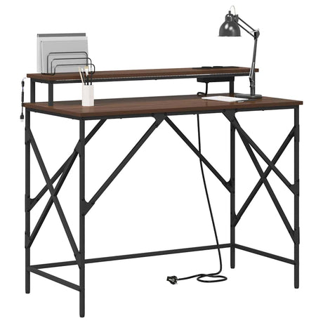 Vidaxl bureau bruin eiken 100 x 50 x 86,5 cm bewerkt hout