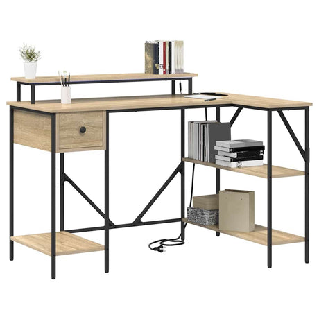 Vidaxl bureau sonoma eiken 120 x 79 x 86,5 cm bewerkt hout