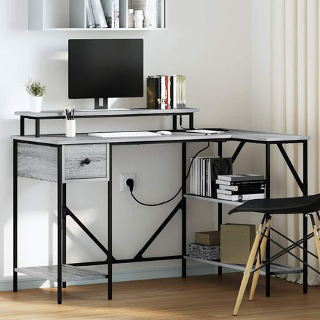 Vidaxl bureau grijs sonoma 120 x 79 x 86,5 cm bewerkt hout