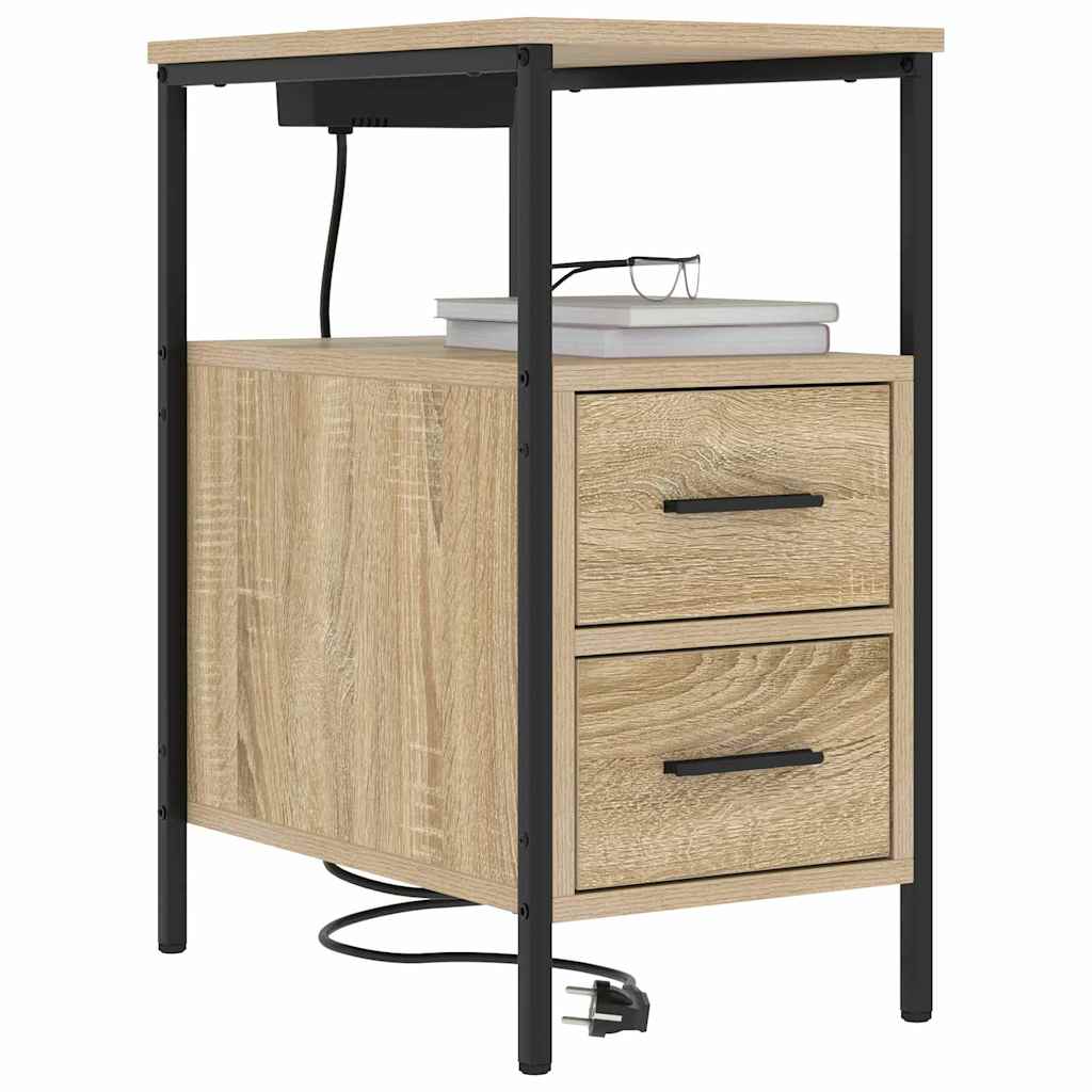Vidaxl nachtkastje sonoma eiken 30 x 48 x 61 cm bewerkt hout