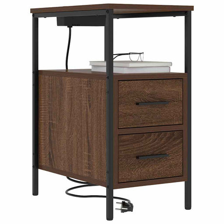 Vidaxl nachtkastje 2 st bruin eiken 30 x 48 x 61 cm bewerkt hout