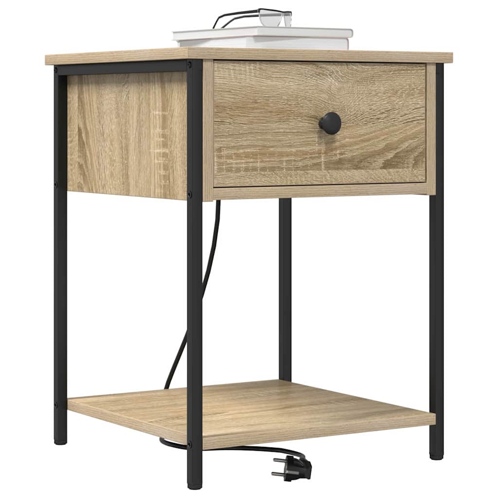 Vidaxl nachtkastje sonoma eiken 42 x 41 x 56 cm bewerkt hout