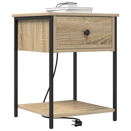 Vidaxl nachtkastje sonoma eiken 42 x 41 x 56 cm bewerkt hout