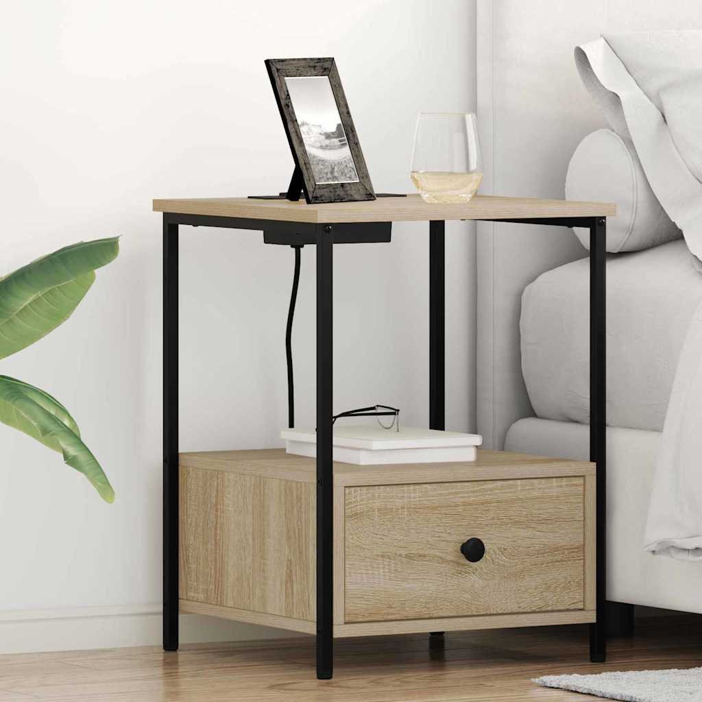 Vidaxl nachtkastje 2 st sonoma eiken 42 x 41 x 56 cm bewerkt hout