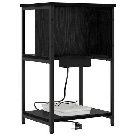 Vidaxl nachtkastje 2 st zwart eiken 38 x 31 x 61 cm bewerkt hout