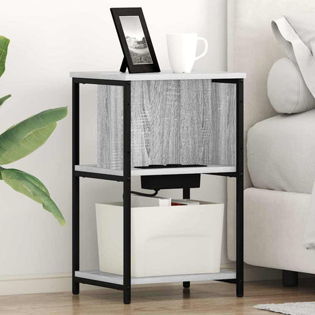 Vidaxl nachtkastje 2 st grijs sonoma 38 x 31 x 61 cm bewerkt hout