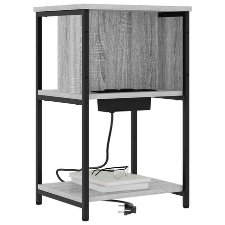Vidaxl nachtkastje 2 st grijs sonoma 38 x 31 x 61 cm bewerkt hout