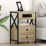 Vidaxl nachtkastje sonoma eiken 40 x 31 x 60 cm bewerkt hout
