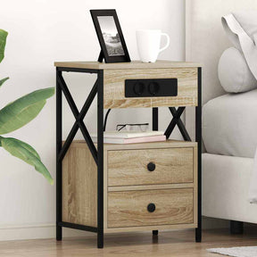 Vidaxl nachtkastje sonoma eiken 40 x 31 x 60 cm bewerkt hout