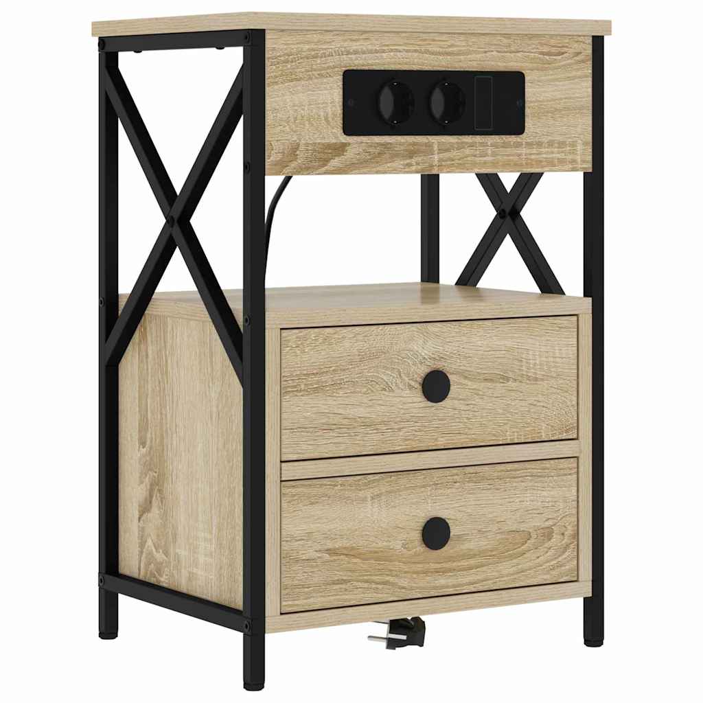 Vidaxl nachtkastje sonoma eiken 40 x 31 x 60 cm bewerkt hout
