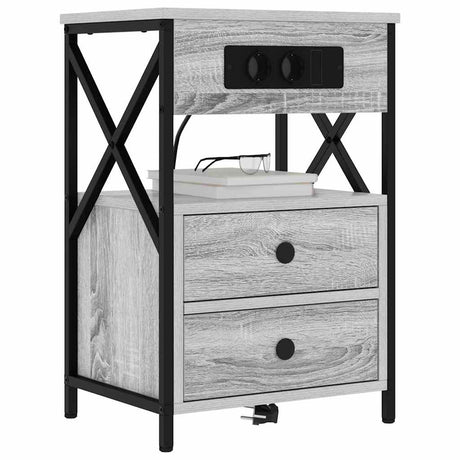 Vidaxl nachtkastje grijs sonoma 40 x 31 x 60 cm bewerkt hout