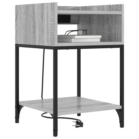 Vidaxl nachtkastje 2 st grijs sonoma 40 x 40 x 61 cm bewerkt hout