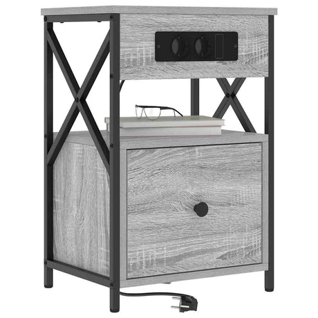 Vidaxl nachtkastje grijs sonoma 40 x 31 x 60 cm bewerkt hout
