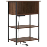 Vidaxl nachtkastje bruin eiken 55 x 31 x 76 cm bewerkt hout