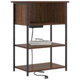Vidaxl nachtkastje bruin eiken 55 x 31 x 76 cm bewerkt hout