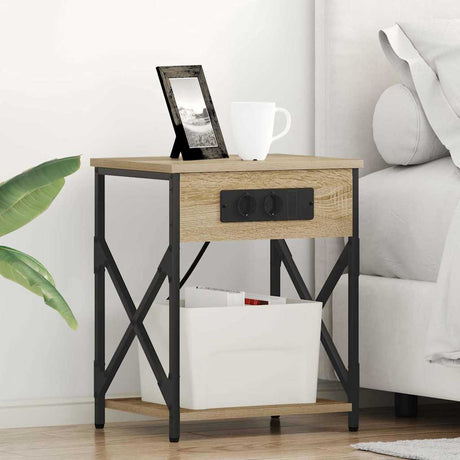 Vidaxl nachtkastje 2 st sonoma eiken 41 x 31 x 51 cm bewerkt hout