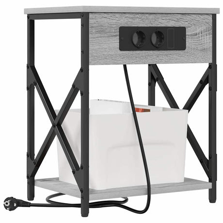 Vidaxl nachtkastje grijs sonoma 41 x 31 x 51 cm bewerkt hout