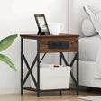 Vidaxl nachtkastje 2 st bruin eiken 41 x 31 x 51 cm bewerkt hout