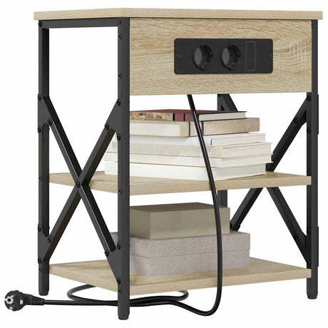 Vidaxl nachtkastje sonoma eiken 41 x 31 x 51 cm bewerkt hout