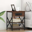 Vidaxl nachtkastje 2 st bruin eiken 41 x 31 x 51 cm bewerkt hout