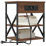 Vidaxl nachtkastje 2 st bruin eiken 41 x 31 x 51 cm bewerkt hout